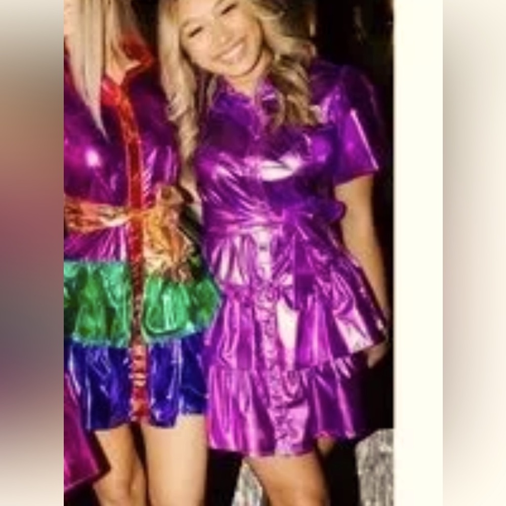 QUEEN OF SPARKLES Purple Metallic Dress
